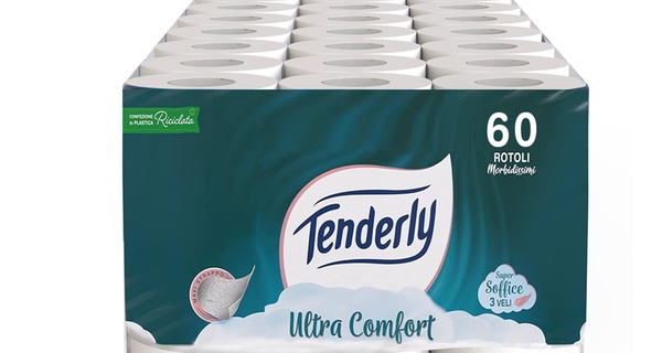 60 rotoli di carta igienica 3 veli Tenderly Ultra Comfort