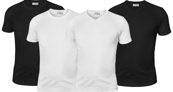 3 t-shirt bianche Liabel caldo cotone girocollo o scollo V disponibile in 2 colori e varie taglie