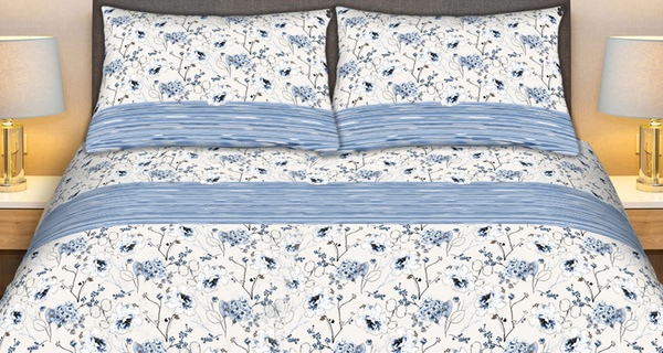 Completo Lenzuola Matrimoniale, 100% Cotone Effetto Seta, disponibile in diverse fantasie e colori