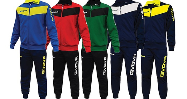 Tuta unisex Visa Givova con full zip, disponibile in vari colori e taglie