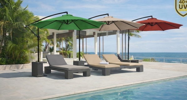 Ombrellone decentrato da giardino Bakaji, disponibile in 3 colori, con spedizione gratuita