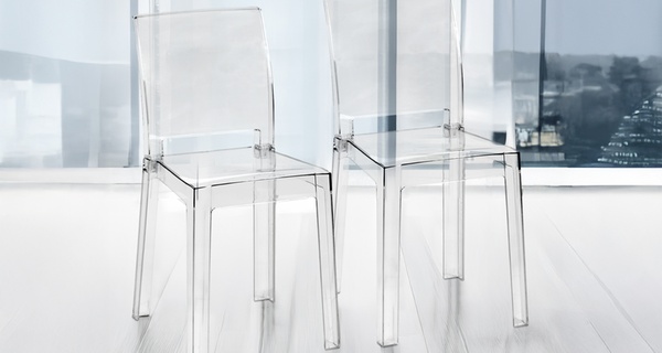 Set 4 sedie da cucina trasparenti, con spedizione gratuita