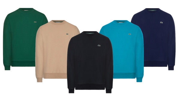 Felpa girocollo con logo Lacoste in pile di cotone, disponibile in varie taglie e colori