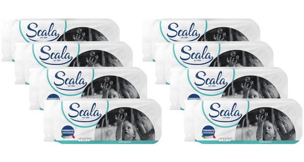 Fino a 160 rotoli di carta igienica Scala a doppio velo