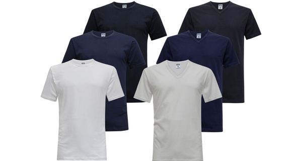 Set da 3 o 6 canotte da uomo Nottingham, disponibili in 2 colori e modelli e 5 taglie