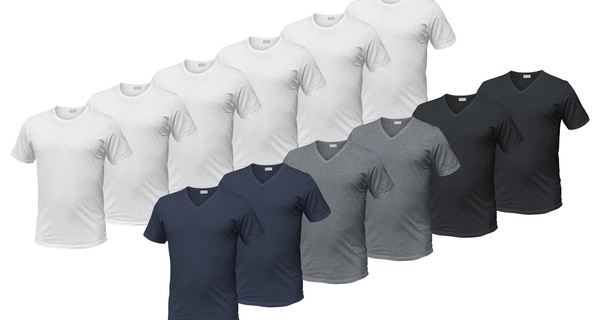 Set di 6 T-shirt da uomo in 100% cotone Liabel disponibile in varie taglie e colori