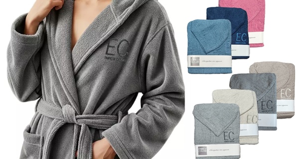 Accappatoio Enrico Coveri in spugna di cotone, disponibile in varie taglie e colori