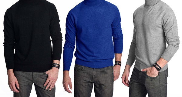 2 maglie dolcevita in cashmere e lana da uomo, disponibili in varie taglie e colori