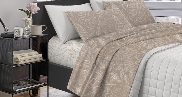 Completo lenzuola matrimoniale Nicoletta in cotone, disponibile in varie fantasie