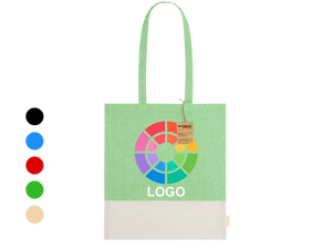 Bolsa bicolor personalizada de algodón reciclado 120 g/m2