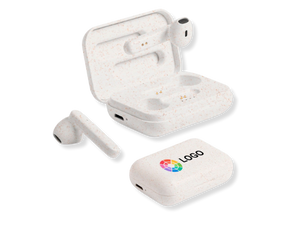 Auriculares inalámbricos eco personalizados con carcasa de caña de trigo