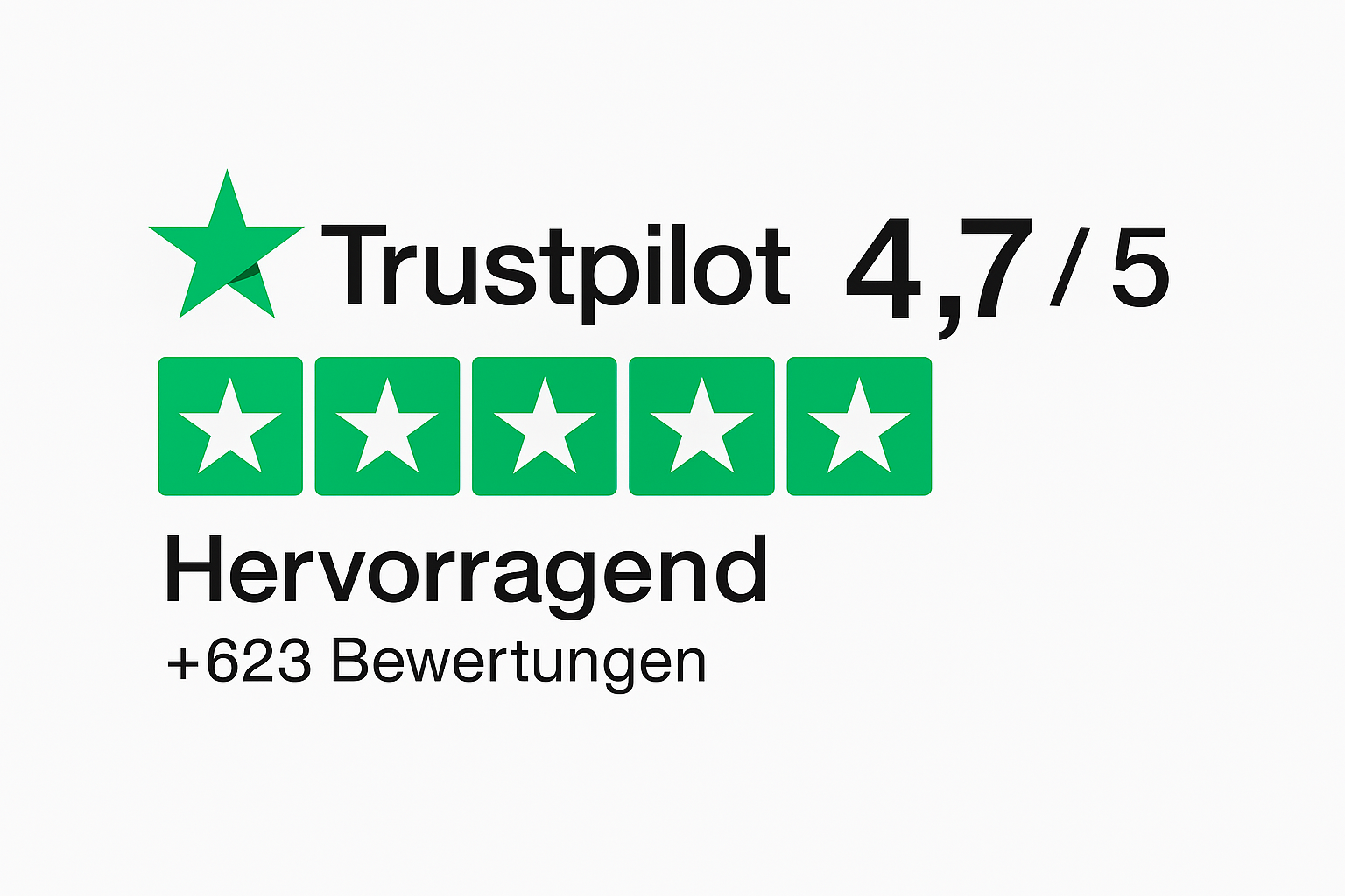 Trustpilot 4.7 Sterne
