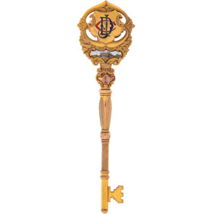 A Presentation Key Baldwins' Employees Club and Recreation Institute, Gold, 20th century 2 x 7-1/4 inches (5.1 x 18.4 cm)