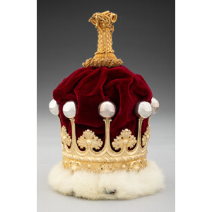 A Garrard & Co. Ltd. Silver, Red Velvet, and Ermine Coronet for Countess Poulett in an Original Case, London, 1910 Marks to