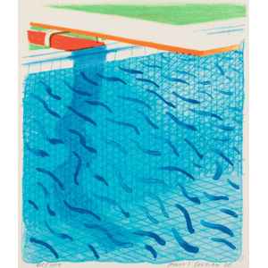 David Hockney (b. 1937) Pool made with Paper and Blue Ink for Book, 1980