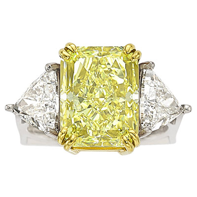 Fancy Yellow Diamond, Diamond, Platinum, Gold Ring