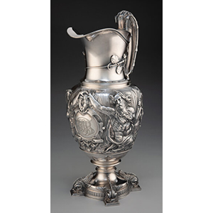 A J.C. Moore & Son Silver Water Pitcher Depicting the Marriage of Poseidon & Amphitrite for Tiffany & Co., New York, circa 1870