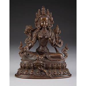 A Nepalese Seated Bronze Tara Figure