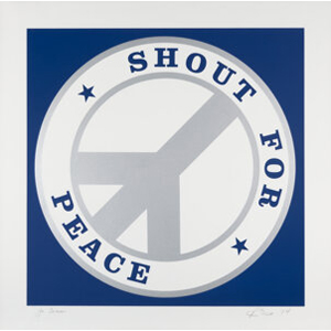 Robert Indiana (American, 1928-2018) Shout for Peace (Blue/Silver), 2014