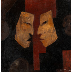 Roberto Montenegro (1885-1968) Mexican Masks, 1954