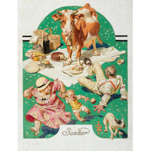 Joseph Christian Leyendecker (American, 1874-1951) Interrupted Picnic, The Saturday Evening Post cover, August 26, 1933
