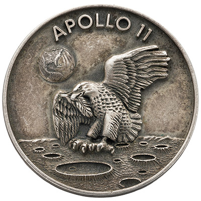 Apollo 11 Flown Sterling Silver Robbins Medallion, Serial Number 326
