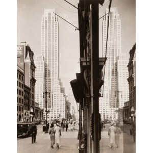 Samuel H. Gottscho (American, 1875-1971) The Salmon Tower Reflected in Shop Window, 1935