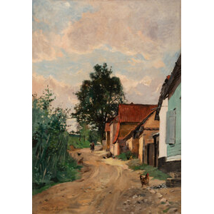Edmond Charles Yon (French, 1836-1897) Paysage sur un chemin
