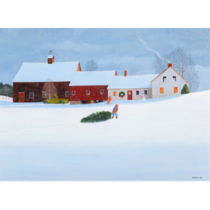 Marieluise Hutchinson (American, b. 1947) Keeping Christmas, Christmas Card illustration, 2019