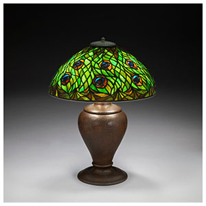 Tiffany Studios Peacock Table Lamp, circa 1910