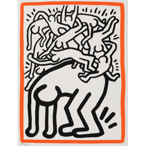 Keith Haring (1958-1990) Fight Aids Worldwide (United Nations), 1990