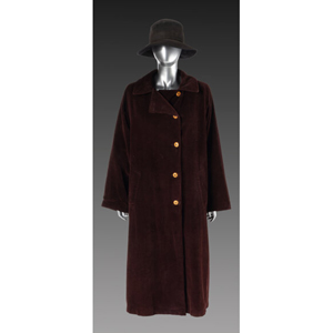 Corduroy trench coat, Shoes, and Hat belonging to Vivian Maier