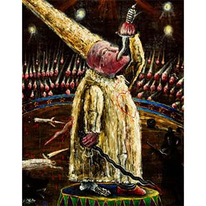 Alejandro Colunga (b. 1948) Suicido de Nino Loco Tragaespadas en el Circo, 1992