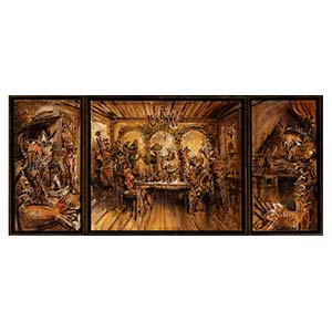 Jazzamoart (b. 1951) Don Giovanni O La Farándula de la Opera (triptych), 1991