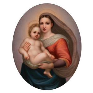 A KPM Porcelain Plaque after Raphael: The Sistine Madonna, circa 1900 Marks: (scepter), KPM, 1111