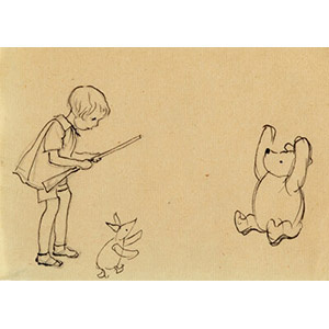 Ernest Howard Shepard (British, 1879-1976) Winnie-the-Pooh book cover & interior studies (five works), 1926