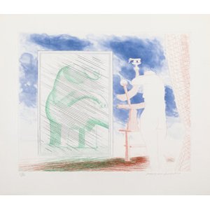 David Hockney (b. 1937) A Picture of Ourselves, from The Blue Guitar, 1976-1977