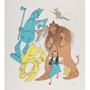 Al Hirschfeld (American, 1903-2003) The Wizard of Oz, Judy Garland, Bert Lahr, Jack Haley, and Ray Bolger