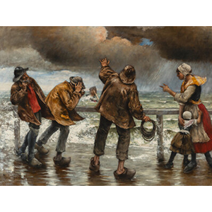 Norbert Goeneutte (French, 1854-1894) La digue par temps d'orage