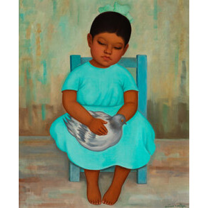Gustavo Montoya (Mexican, 1905-2003) Seated Figure in Blue