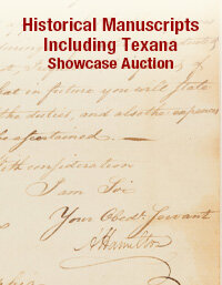 November 8 Historical Manuscripts including Texana Showcase Auction