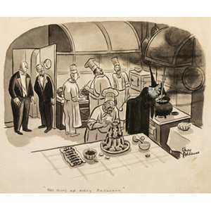 Charles Addams (American, 1912-1988) She Shows Up Every Halloween, New Yorker cartoon, October 30, 1937