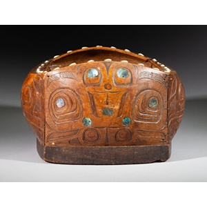 A Tlingit or Tsimshian Incised Wood Feast Bowl