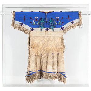 A Sioux Girl's Beaded Hide Dress with Fetishes
