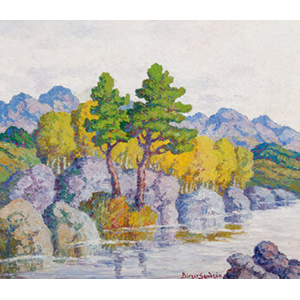 Birger Sandzén (American, 1871-1954) Pine and Aspen, 1949