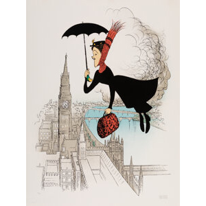 Al Hirschfeld (American, 1903-2003) Mary Poppins, Julie Andrews
