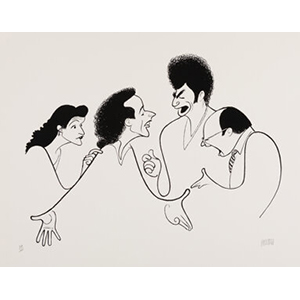 Al Hirschfeld (American, 1903-2003) Seinfeld 1996, Julia Louis-Dreyfus, Jerry Seinfeld, Michael Richards, and Jason Alexa