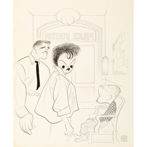 Al Hirschfeld (American, 1903-2003) A Child Is Waiting, Judy Garland original cartoon, 1963