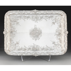 A Paul Storr Silver Serving Tray, London, 1815 Marks: (lion passant), (crowned leopard's head), P.S., U