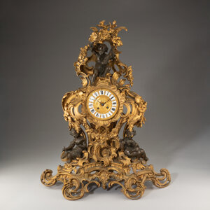 A Vincenti et Cie Louis XV Style Mantel Clock, 19th century Marks to movement: (maker's mark), E.J, 337